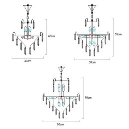 Moderne kristallen hanglamp, hedendaagse plafondverlichting, armaturen