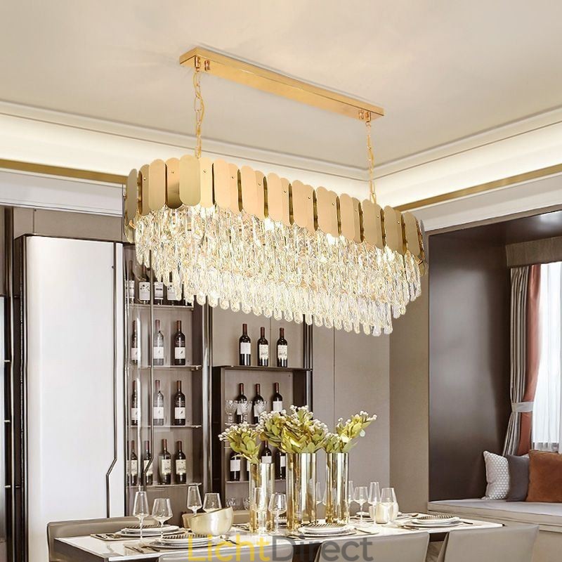 Kristallen hanglamp Luxe ovale plafondlamp