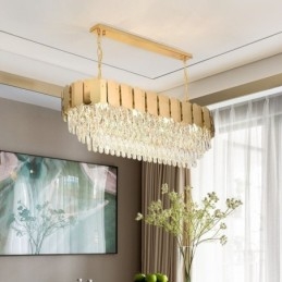 Kristallen hanglamp Luxe ovale plafondlamp