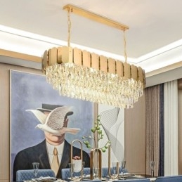 Kristallen hanglamp Luxe ovale plafondlamp