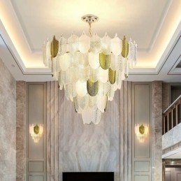 Kristallen elegante blad hanglamp plafond hanglamp