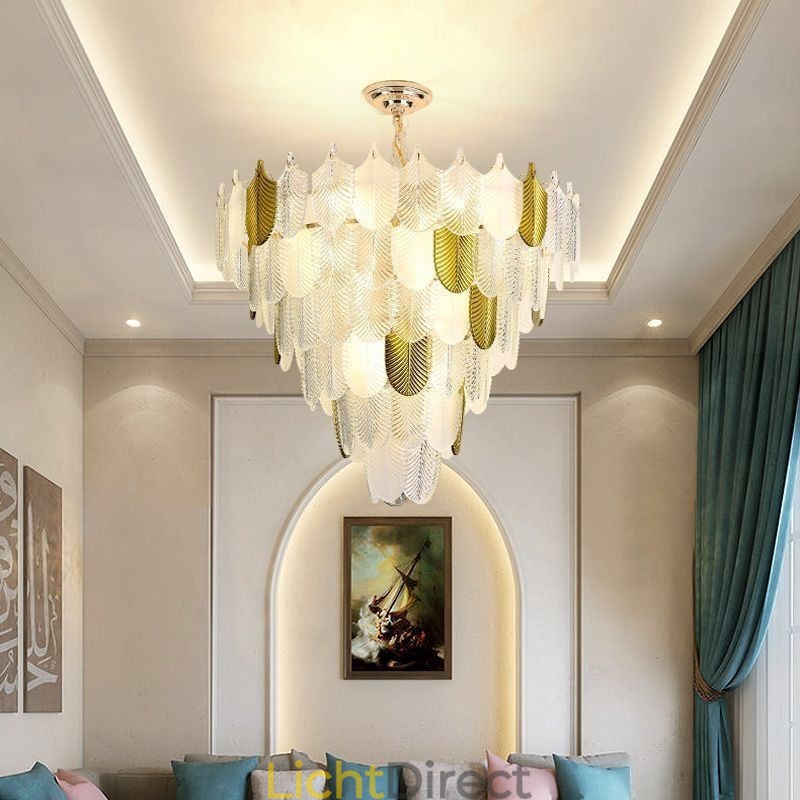 Kristallen elegante blad hanglamp plafond hanglamp
