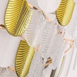 Kristallen elegante blad hanglamp plafond hanglamp