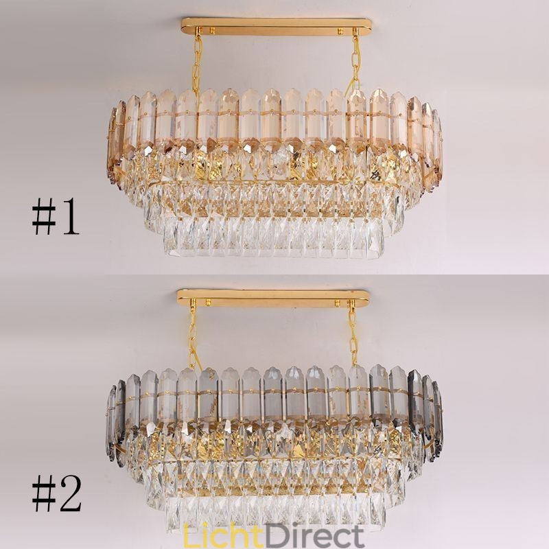 Moderne kristallen hanglamp Luxe ovale plafondlamp