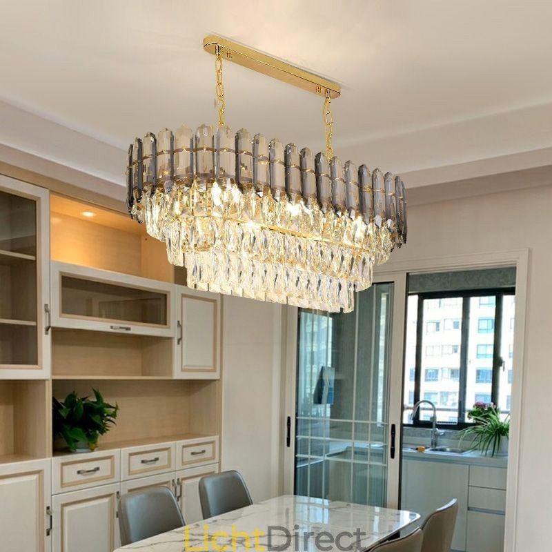 Moderne kristallen hanglamp Luxe ovale plafondlamp