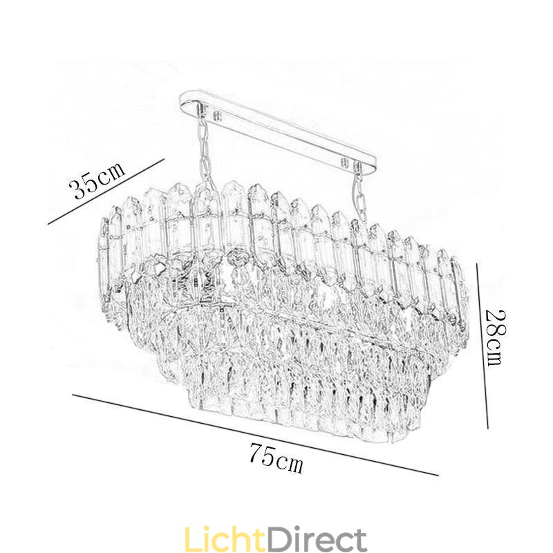 Moderne kristallen hanglamp Luxe ovale plafondlamp
