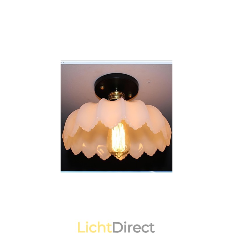 Imitatie Jade Glas Retro 1 Kop Lotus Plafondlamp
