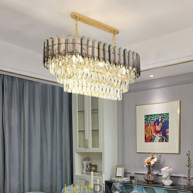 Moderne kristallen hanglamp Luxe ovale plafondlamp