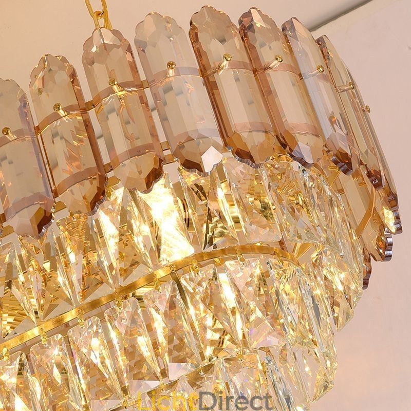 Moderne kristallen hanglamp Luxe ovale plafondlamp