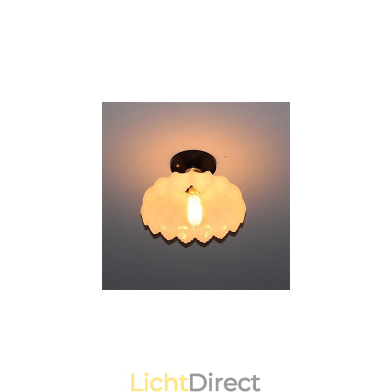 Imitatie Jade Glas Retro 1 Kop Lotus Plafondlamp