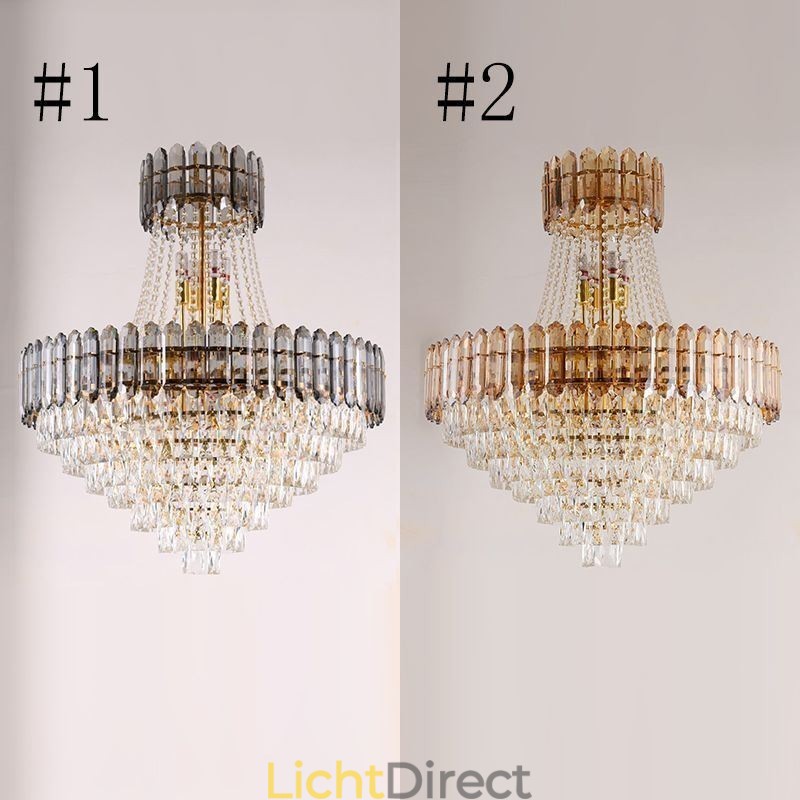 Moderne gouden kristallen hanglamp
