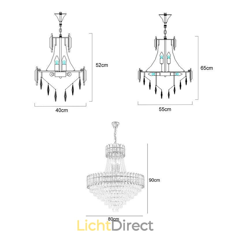 Moderne gouden kristallen hanglamp