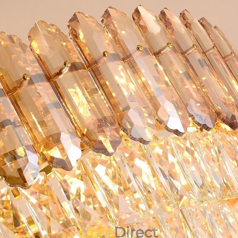 Moderne gouden kristallen hanglamp