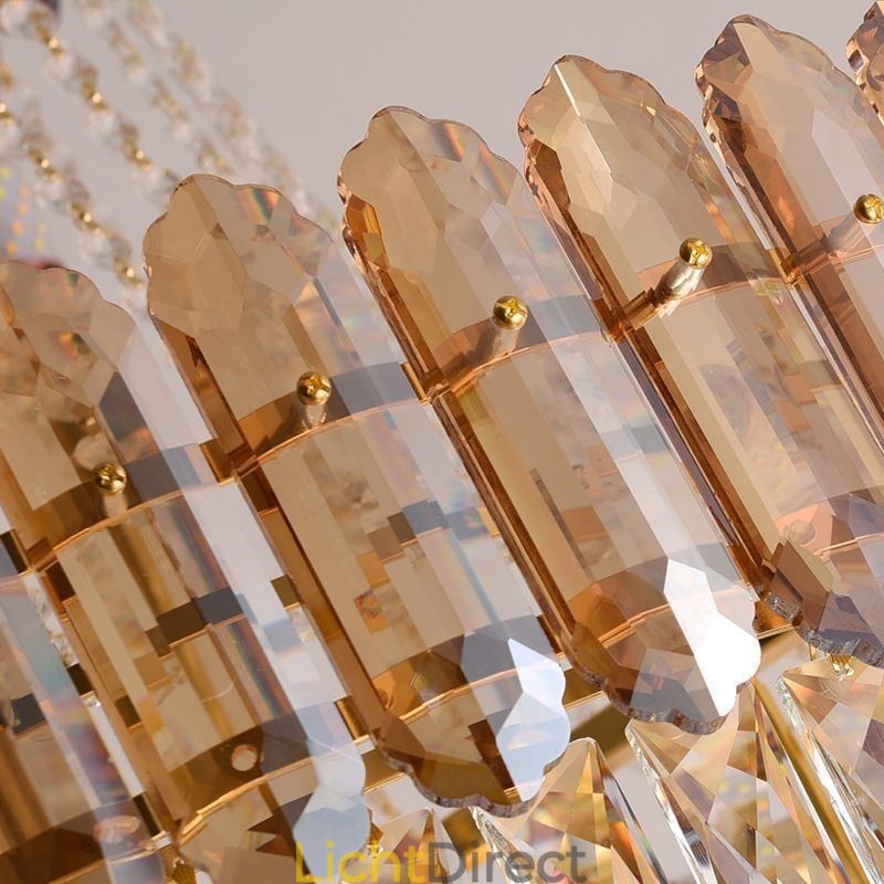 Moderne gouden kristallen hanglamp