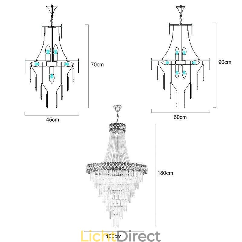 Luxe hanglamp kristal plafondlamp armatuur