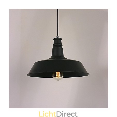 Zwarte moderne hanglamp in cirkelvormige lampenkap