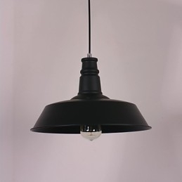 Zwarte moderne hanglamp in cirkelvormige lampenkap