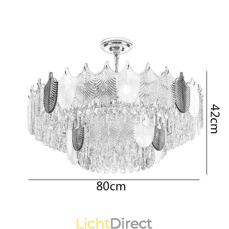 Luxe blad hanglamp kristal plafondlamp armatuur