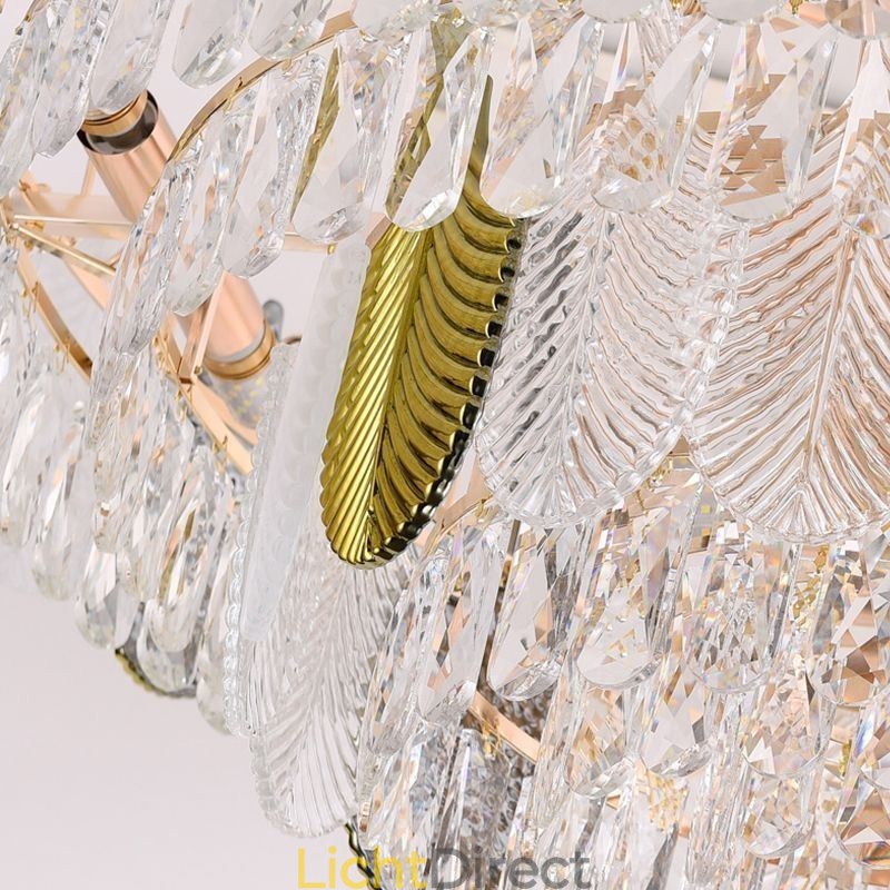 Luxe blad hanglamp kristal plafondlamp armatuur
