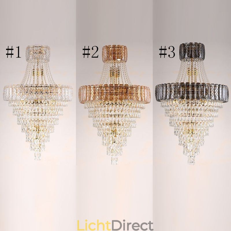 Moderne elegante kristallen hanglamp kegelvormige plafondlamp
