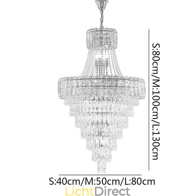 Moderne elegante kristallen hanglamp kegelvormige plafondlamp