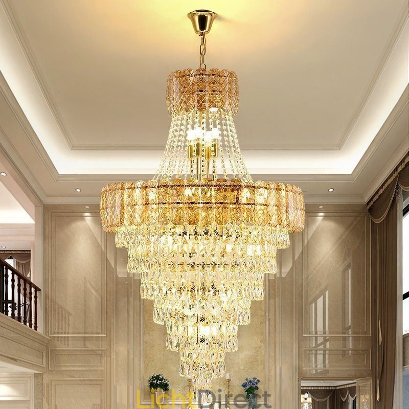 Moderne elegante kristallen hanglamp kegelvormige plafondlamp
