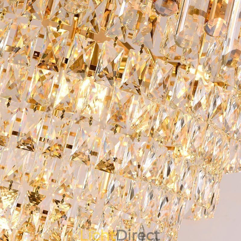 Luxe gouden hanglamp kristal plafondlamp armatuur