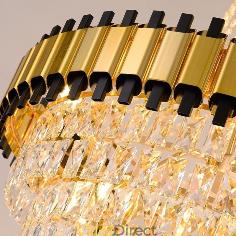 Luxe gouden hanglamp kristal plafondlamp armatuur