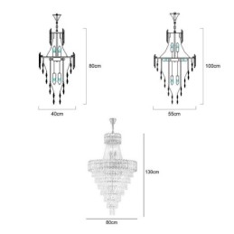 Conische kristallen hanglamp Elegante hanglamp