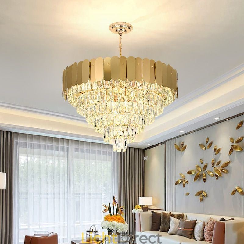 Moderne elegante kristallen hanglamp kegelvormige plafondlamp