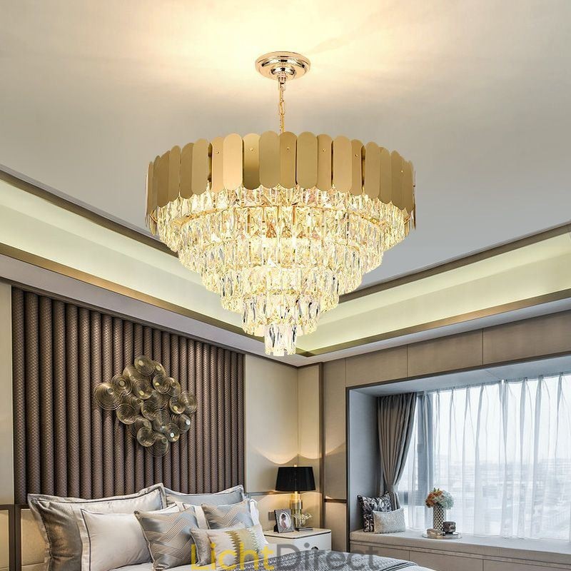 Moderne elegante kristallen hanglamp kegelvormige plafondlamp