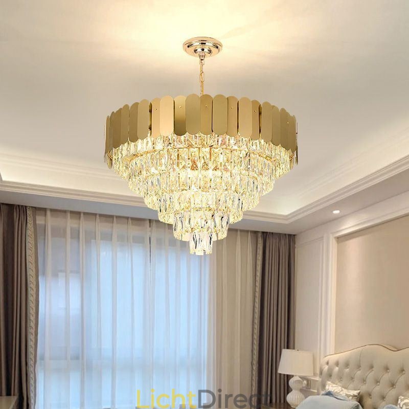 Moderne elegante kristallen hanglamp kegelvormige plafondlamp