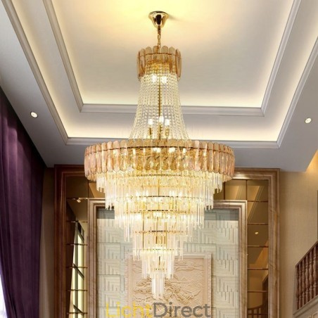 Europese elegante kristallen hanglamp kegelvormige plafondlamp Europese elegante kristallen hanglamp kegelvormige plafondlamp