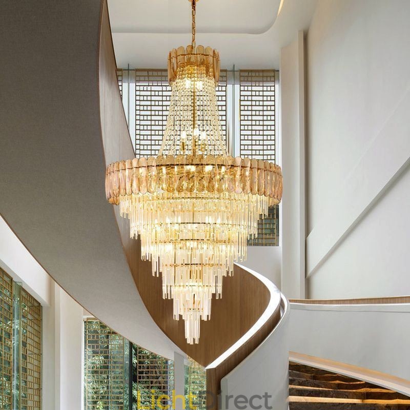 Europese elegante kristallen hanglamp kegelvormige plafondlamp