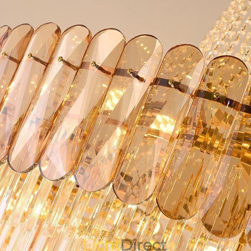 Europese elegante kristallen hanglamp kegelvormige plafondlamp
