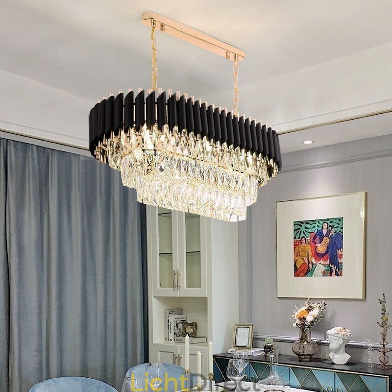 Kristallen hanglamp ovaal plafondlamp armatuur