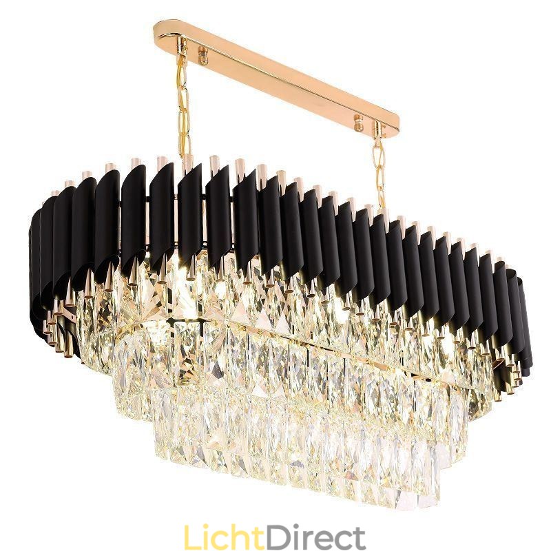 Kristallen hanglamp ovaal plafondlamp armatuur