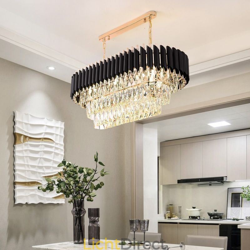 Kristallen hanglamp ovaal plafondlamp armatuur
