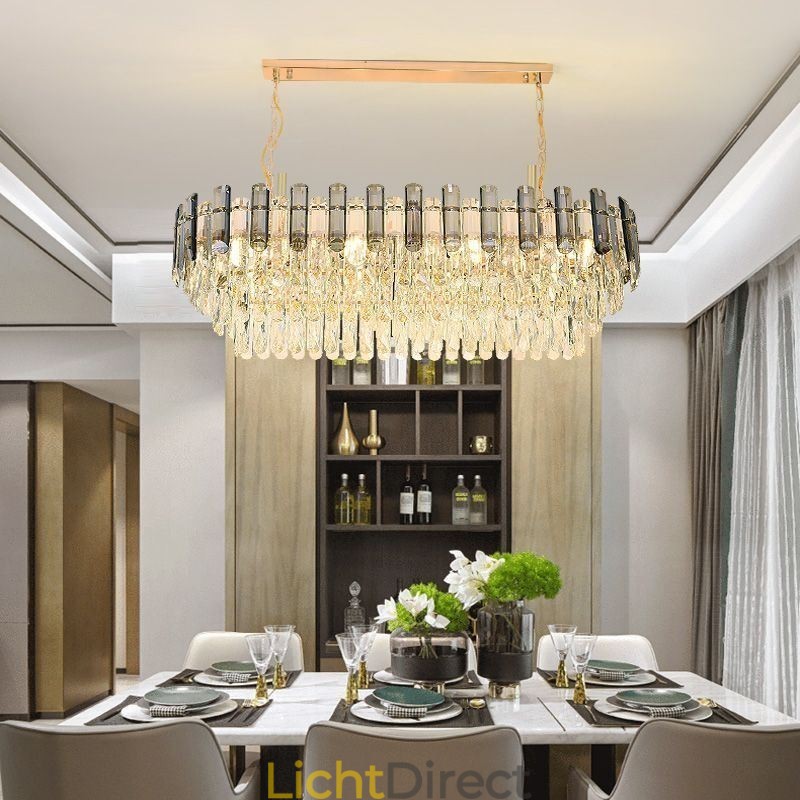 Moderne kristallen hanglamp ovale plafondlamp