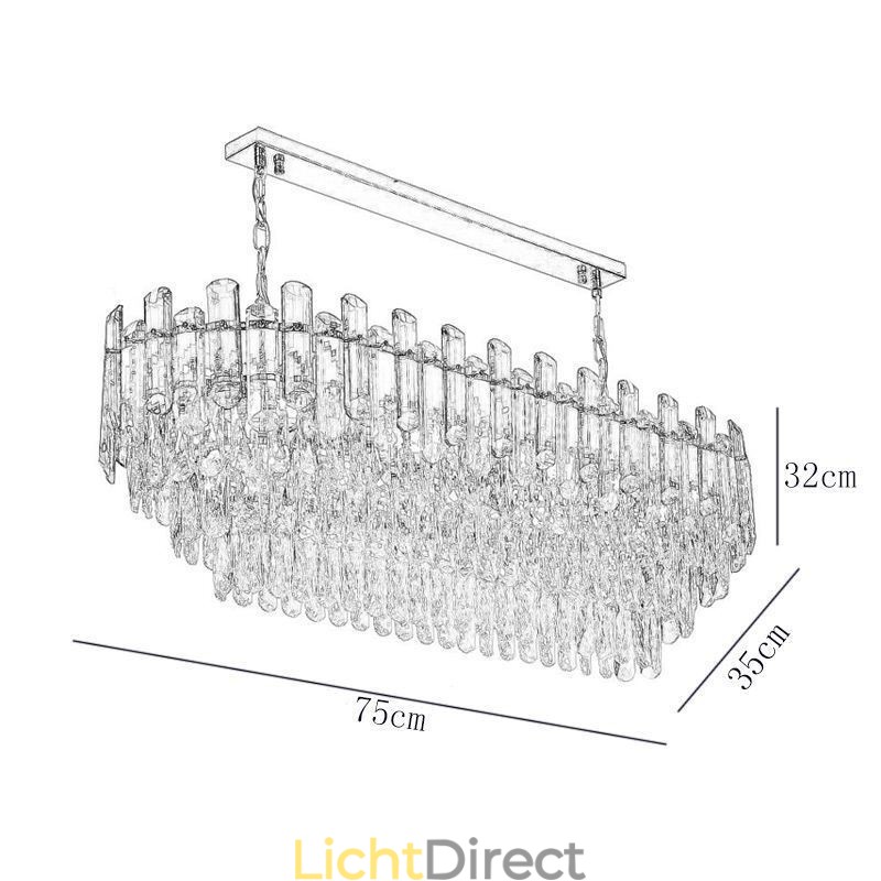 Moderne kristallen hanglamp ovale plafondlamp