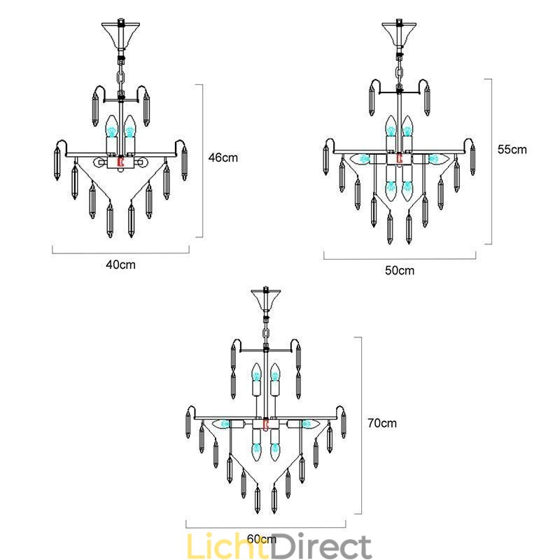 Moderne kristallen hanglamp, eigentijdse plafondlamp