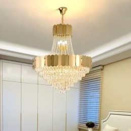 Moderne Kristal Goud K9 Hangende Plafondlamp