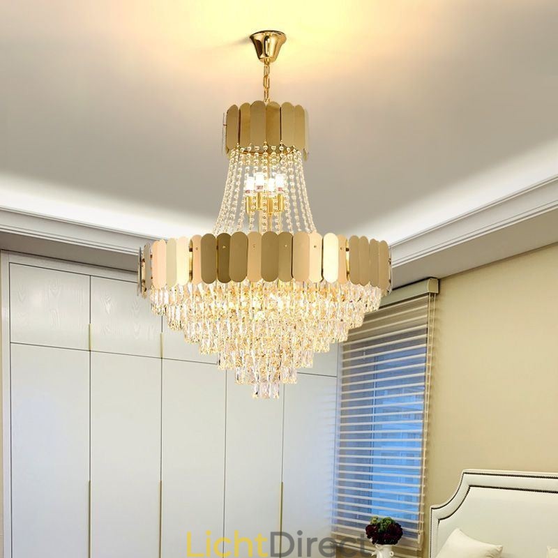 Moderne Kristal Goud K9 Hangende Plafondlamp