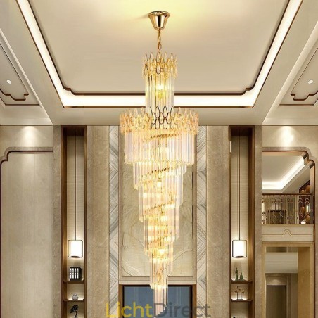 Europese Kristallen Hoge Plafond Hanglamp Trap Europese Kristallen Hoge Plafond Hanglamp Trap