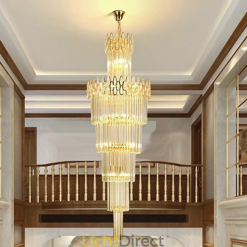 Moderne spectaculaire hoge plafond hanglamp trap