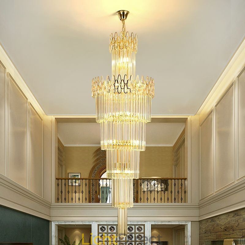 Moderne spectaculaire hoge plafond hanglamp trap