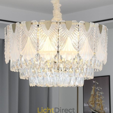 Kristallen hanglamp kant ronde plafondverlichtingsarmatuur Kristallen hanglamp kant ronde plafondverlichtingsarmatuur