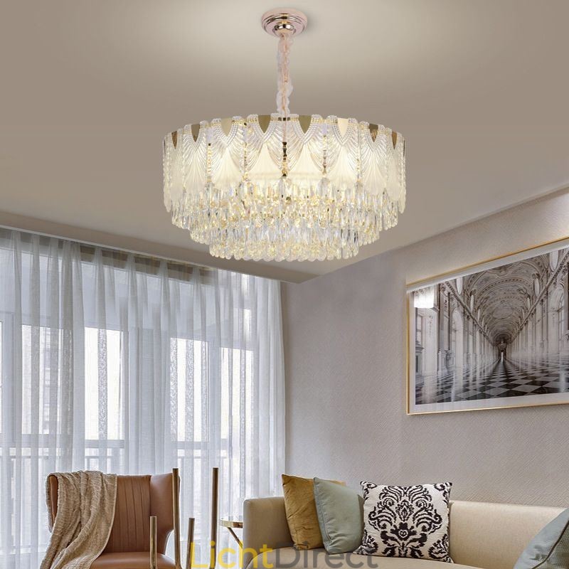 Kristallen hanglamp kant ronde plafondverlichtingsarmatuur