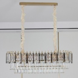 Rechthoekige hanglamp Kristallen plafondlamp
