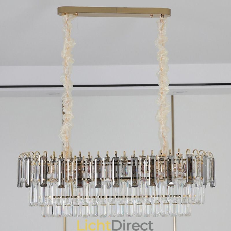 Rechthoekige hanglamp Kristallen plafondlamp